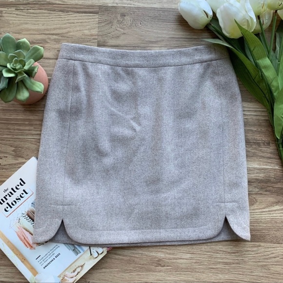 J. Crew Dresses & Skirts - J. Crew Factory Shirttail Mini Wool Skirt